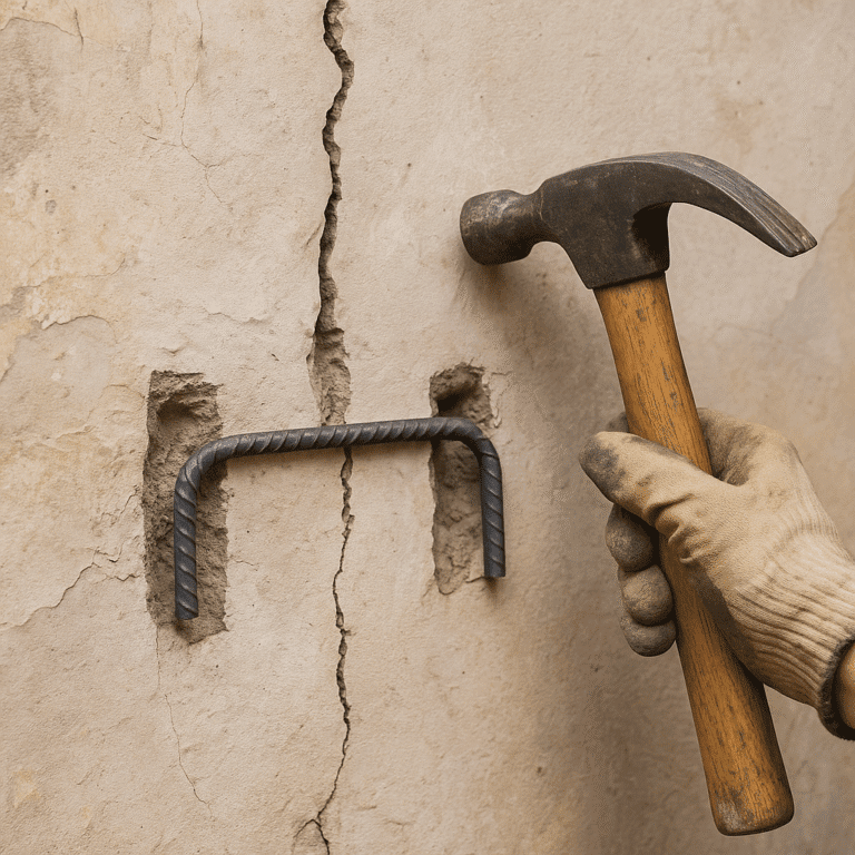 agrafes mur fissuré