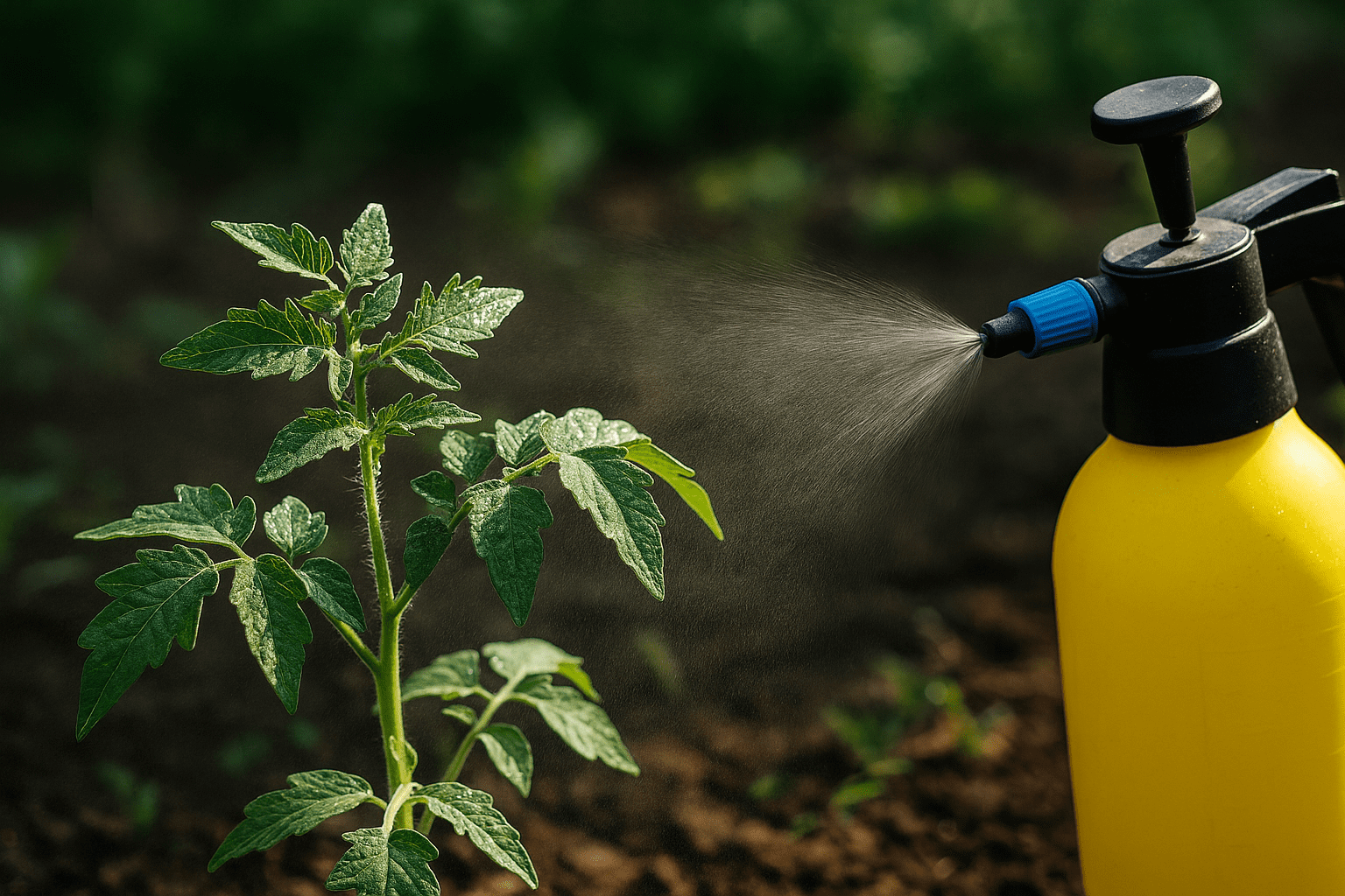 Un spray sur une plante