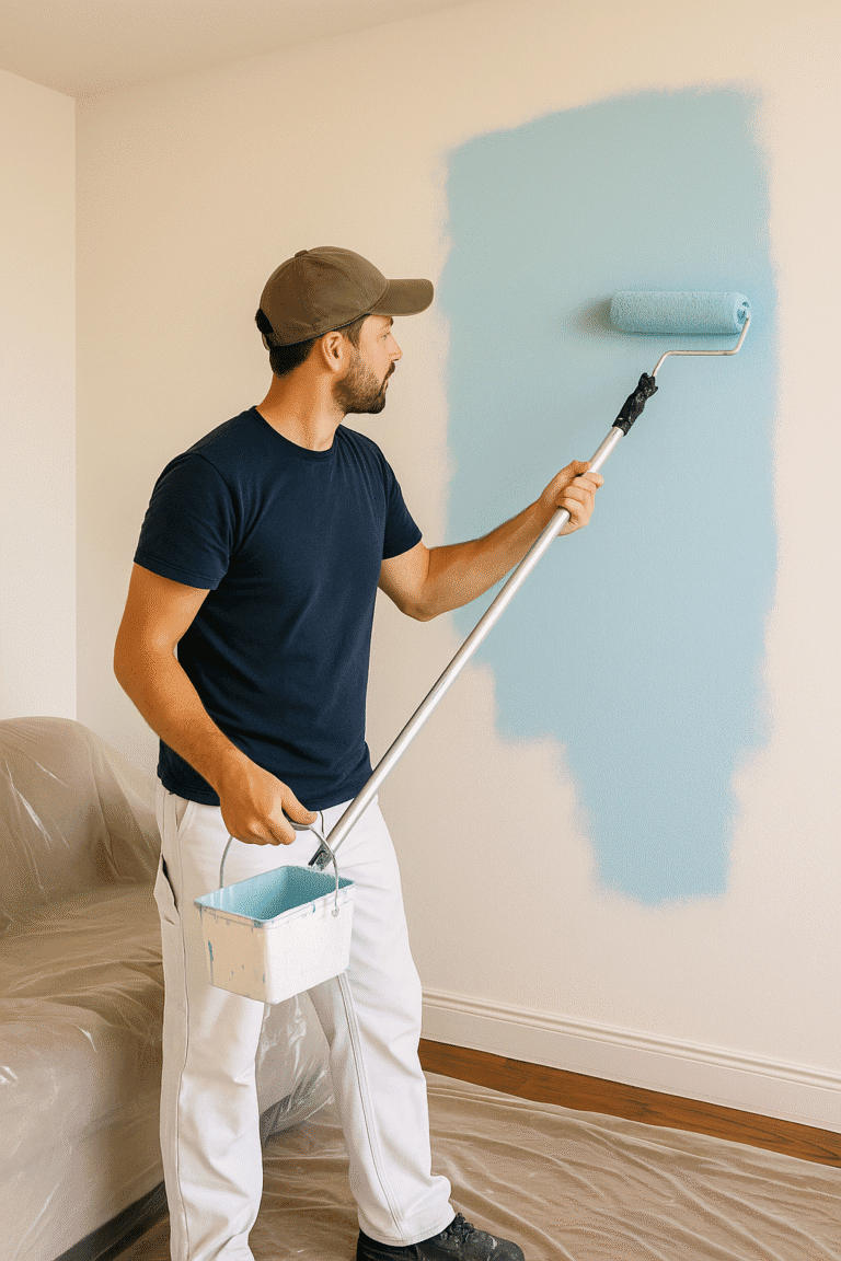 Comment peindre vos murs intérieurs comme un pro 2 un homme qui peint un mur