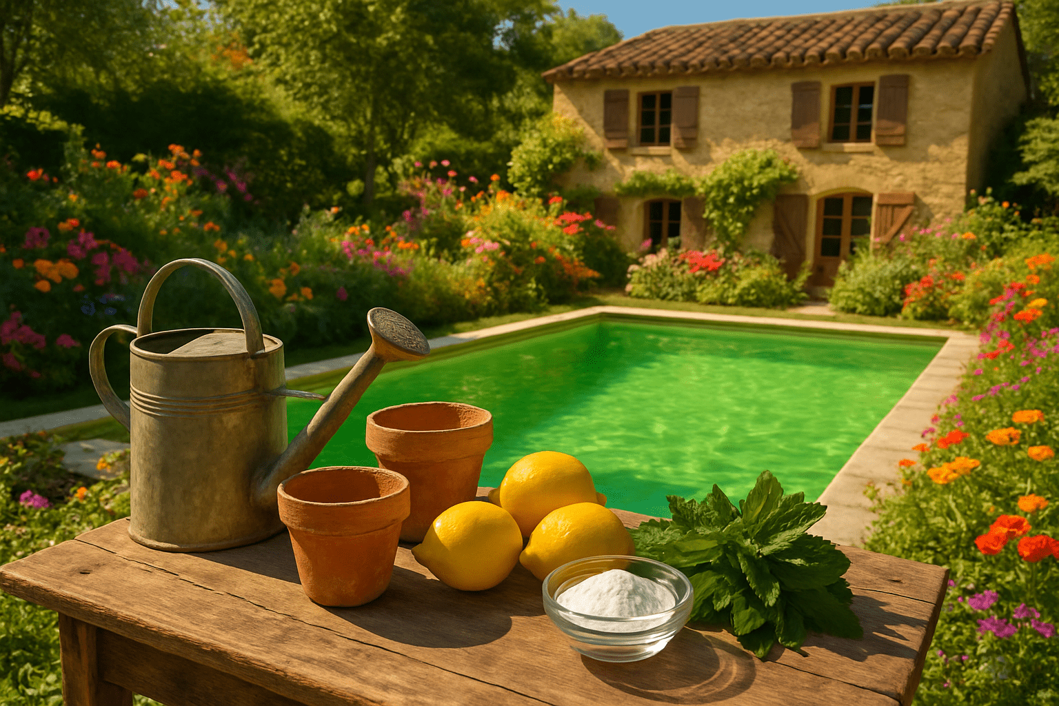 Jardin 3 découvrez des astuces naturelles et efficaces de nos grands-mères pour transformer l’eau verte de votre piscine en une eau claire et saine, sans produits chimiques !